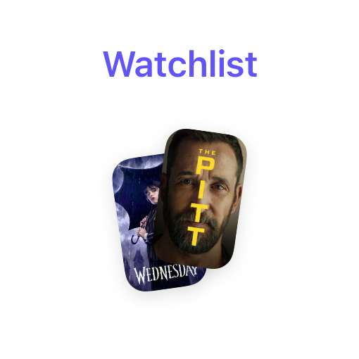 Watchlist widget with Wednesday and The Pitt